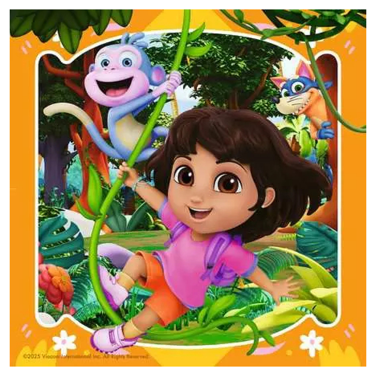 Puzzle 3x49 pieces - Pret pour l'exploration / Dora couleur unique, RAVENSBURGER