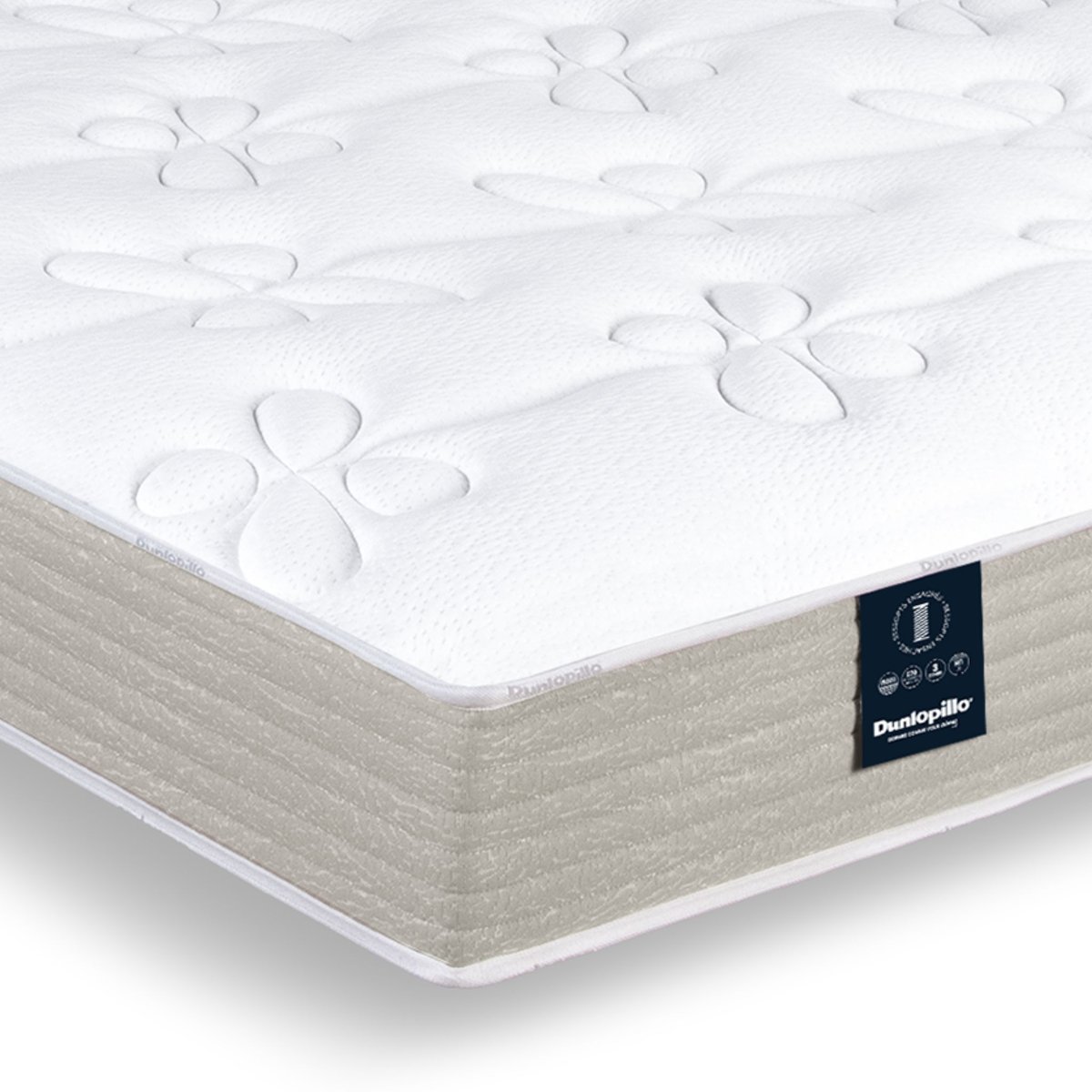 Matelas en ressorts ensachés confort ferme Jasmin couleur unique, DUNLOPILLO