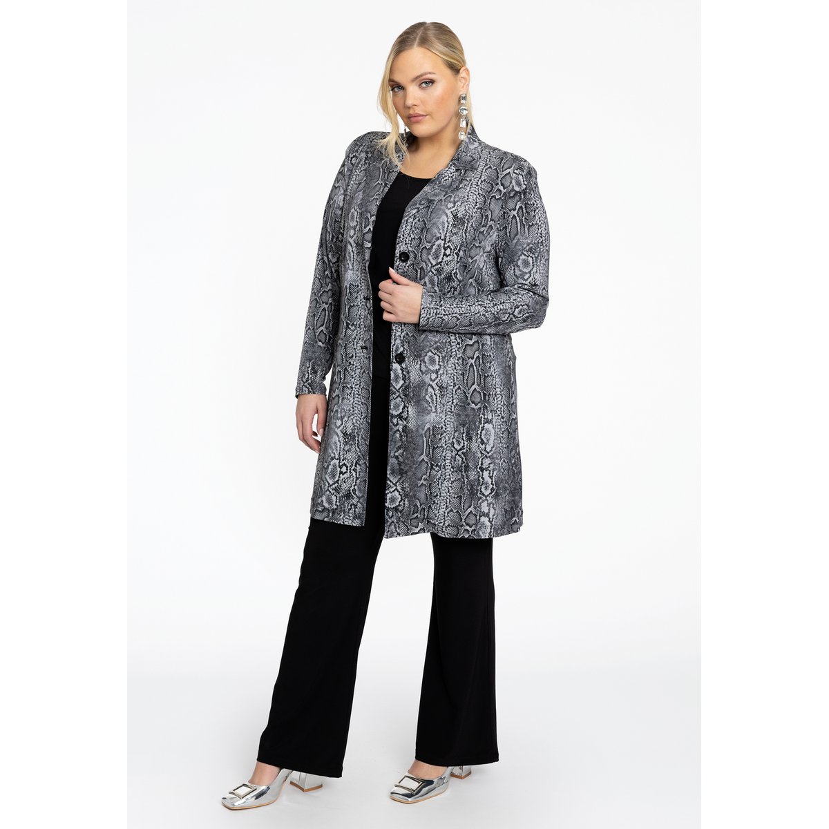 Veste /Blazer avec fermeture à bouton gris, YOEK
