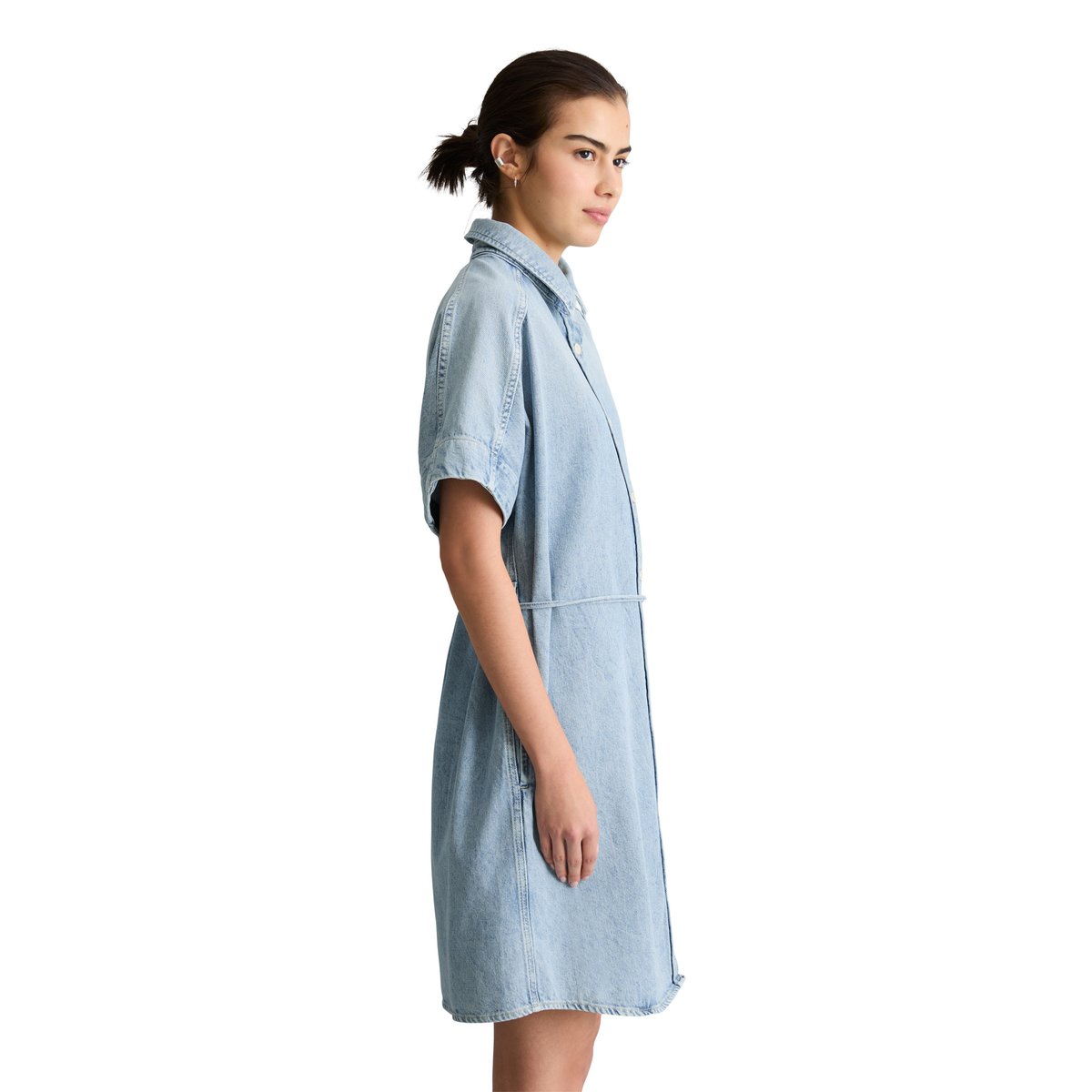 Robe chemisier relaxed en pur coton bleu clair, MARC O’POLO DENIM