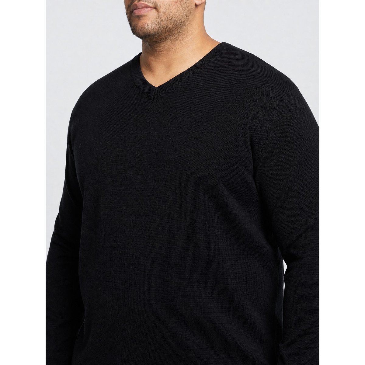Pull col v grande taille millgate noir black, PETROL INDUSTRIES