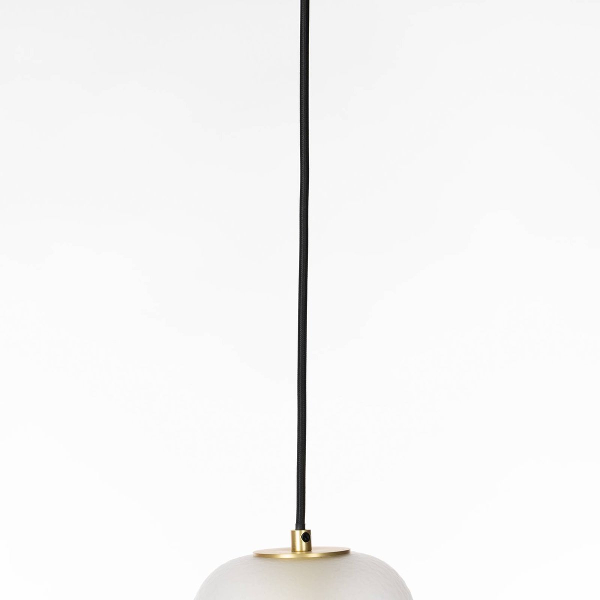 Suspension en métal design, Taylan laiton, blanc sable, LUCANDE