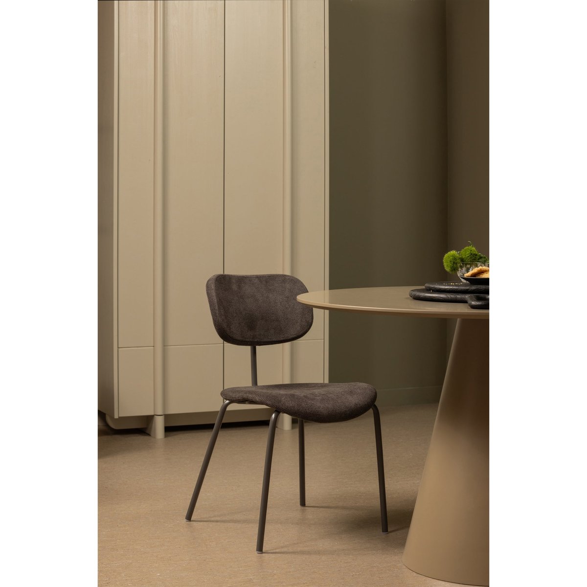 Lot de 2 chaises de table en polyester LINK marron, WOOOD