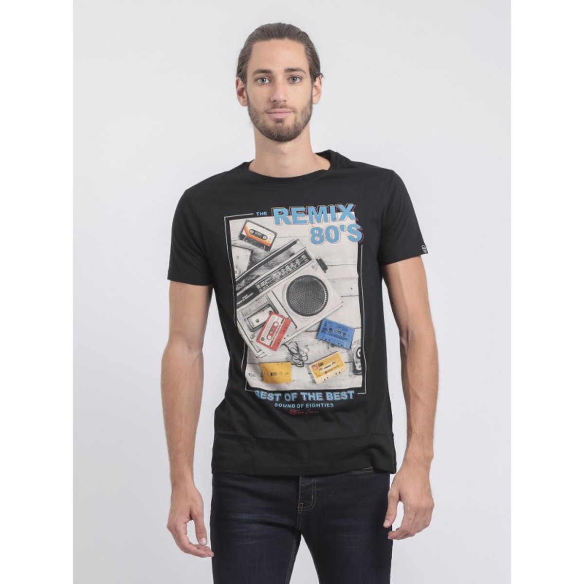 T-shirt Col Rond Pur Coton Jamix noir, RITCHIE