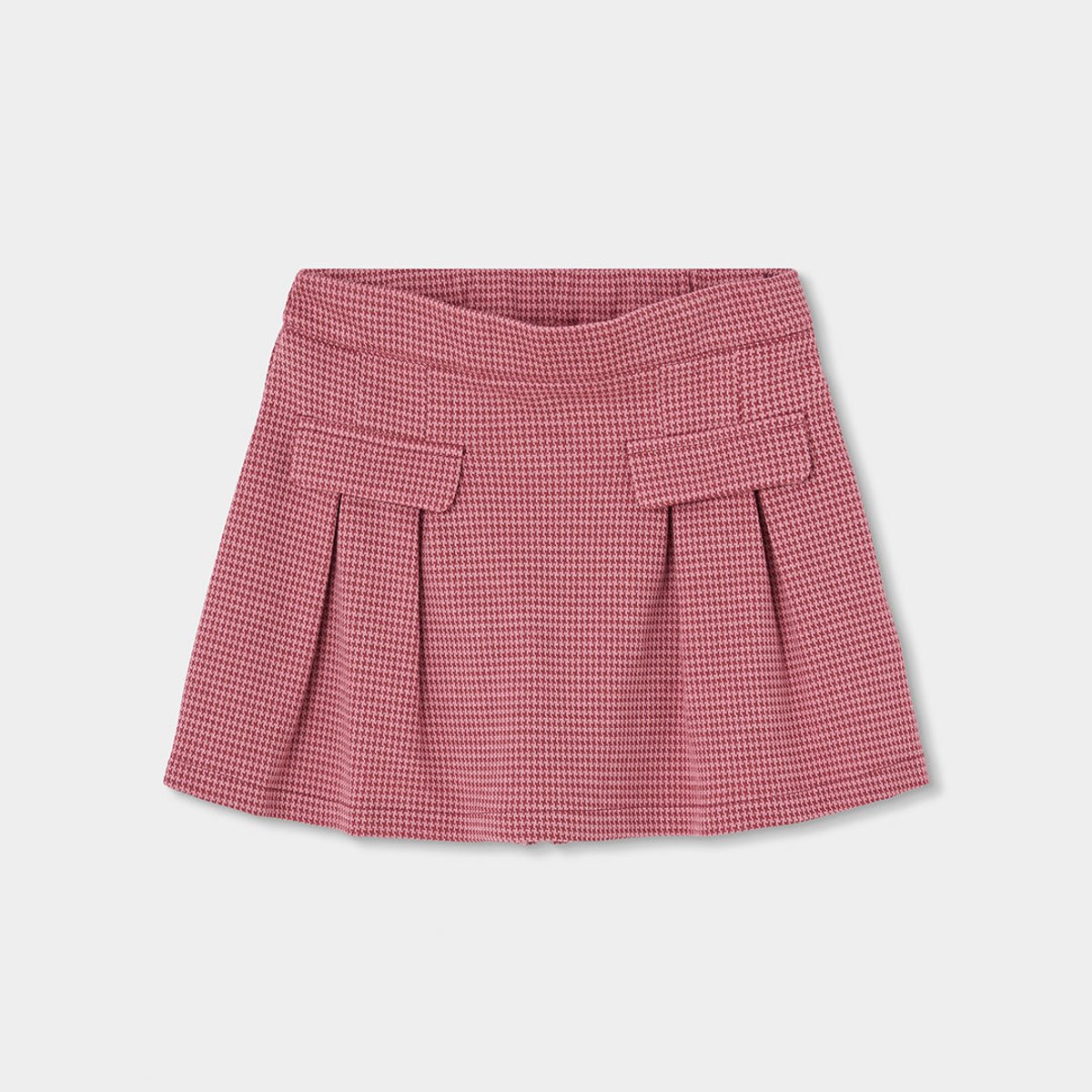 Jupe-short fille maille pied-de-poule bleu, BOBOLI