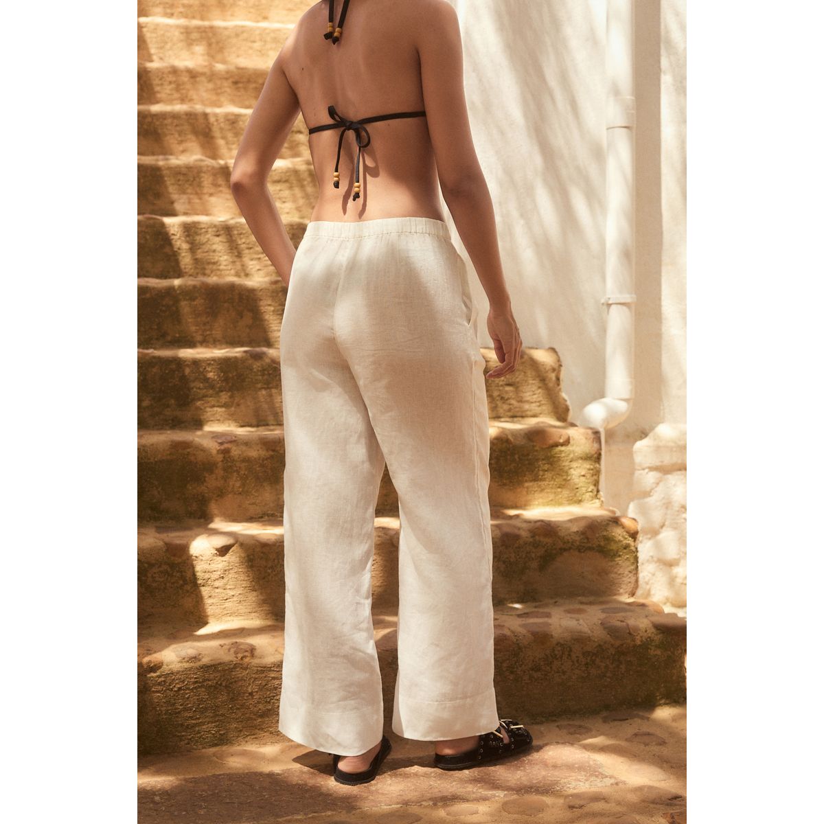 Pantalon large haut de gamme blanc, NEXT