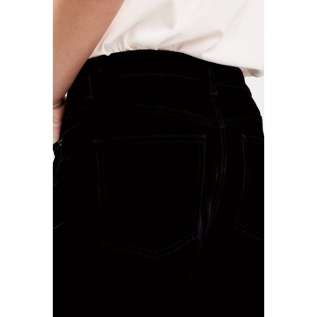 Pantalon droit en velours noir, CACHE CACHE