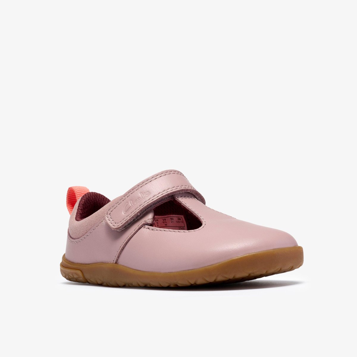 Ballerines Cuir Coupe Large HARBOUR HOP T rose, CLARKS