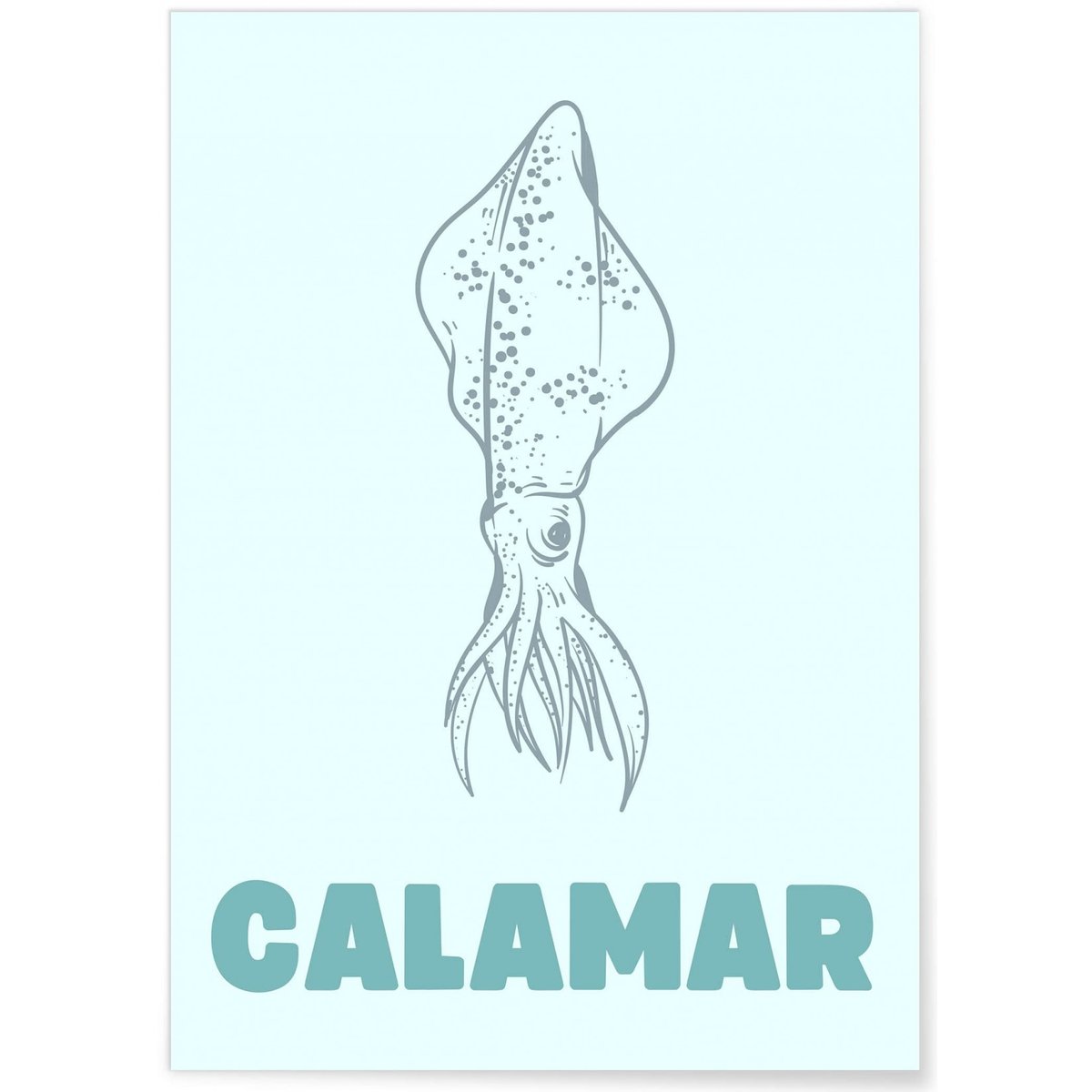 Affiche Calamar blanc, L'AFFICHERIE