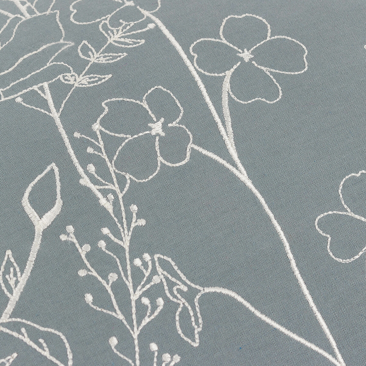 Mae Embroidered Cotton Filled Cushion midnight blue, WYLDER NATURE