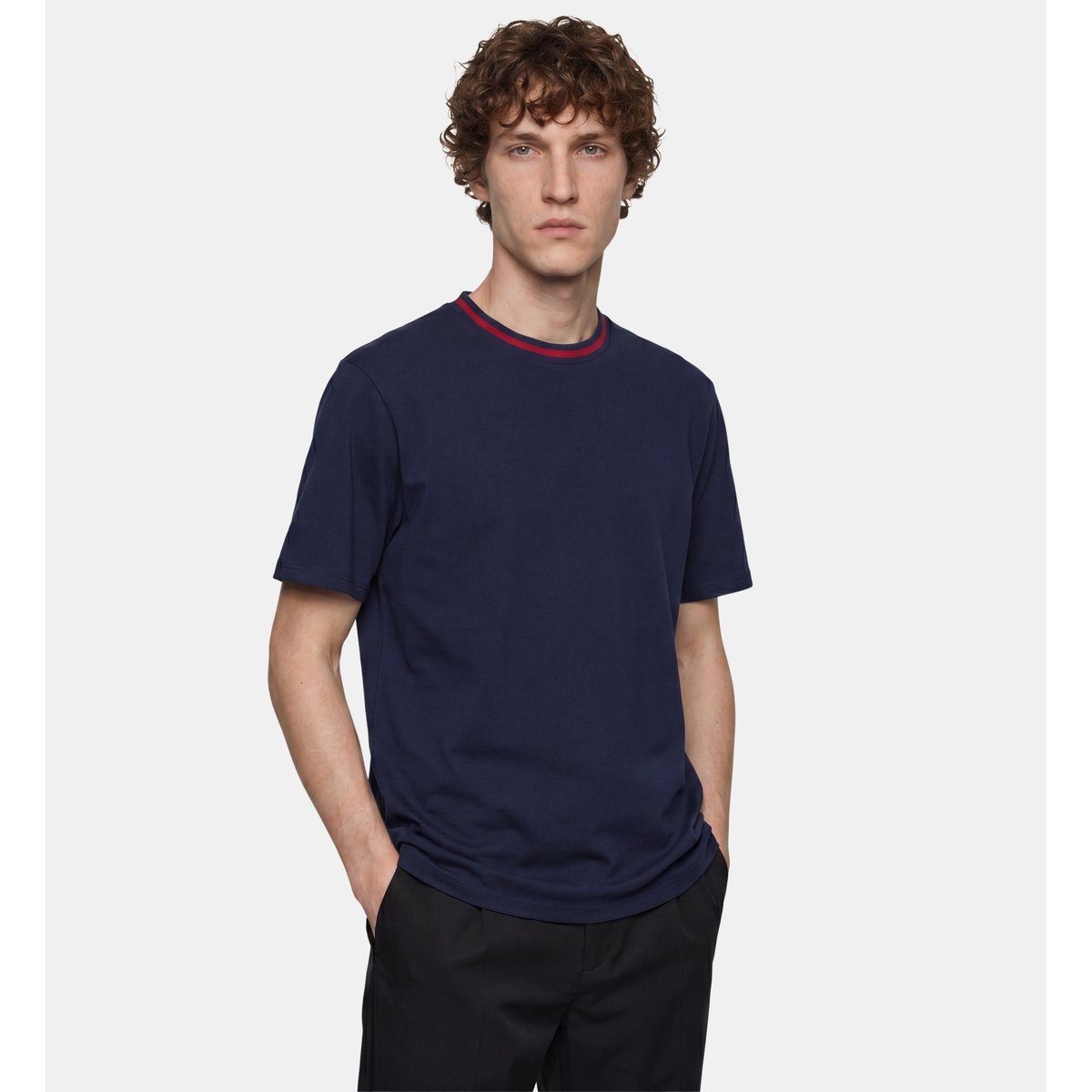 T-shirt tibbing droit coton bleu marine, GALERIES LAFAYETTE