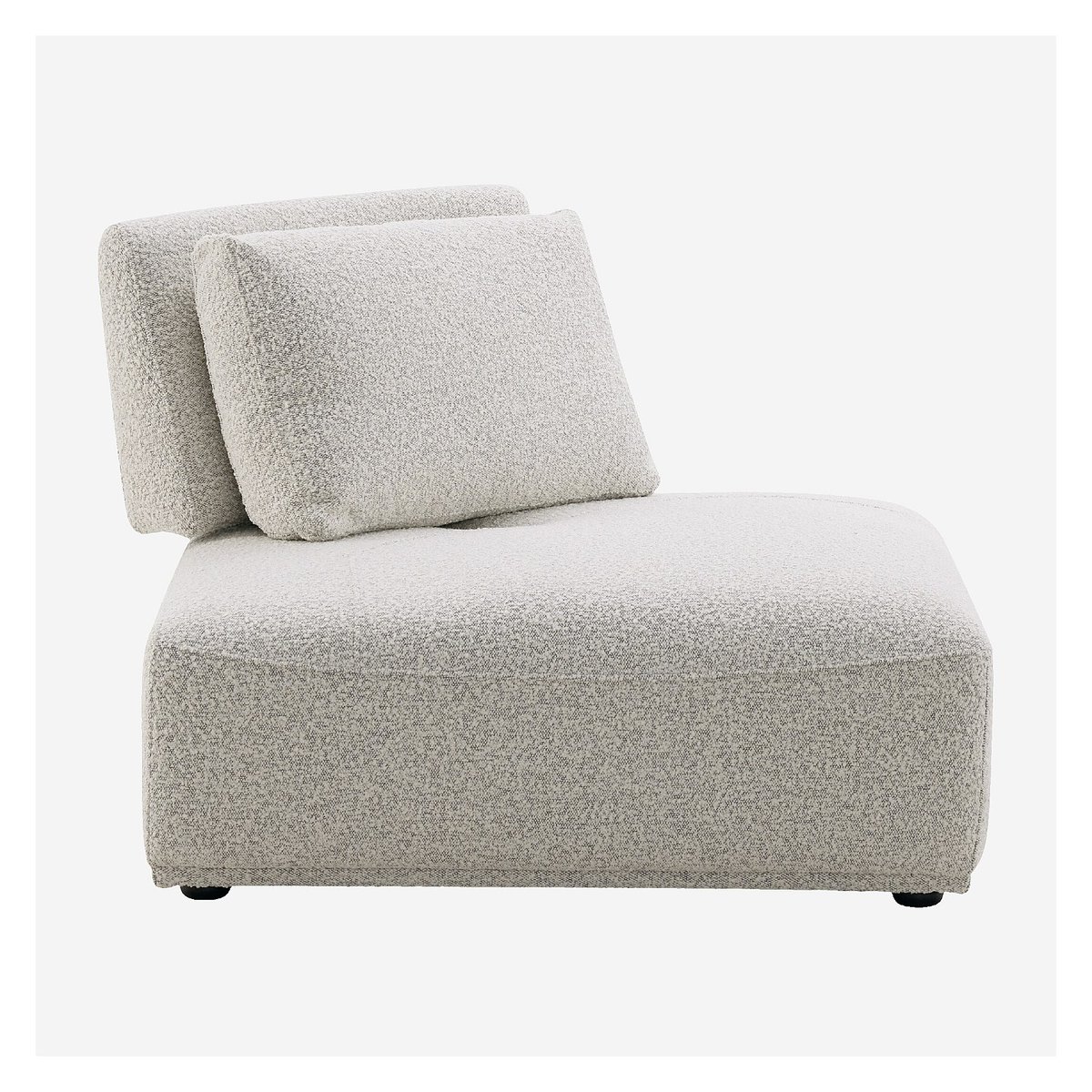 Fauteuil d'angle en tissu bouclette avec dossier avance-recule RUDOLF gris, HABITAT