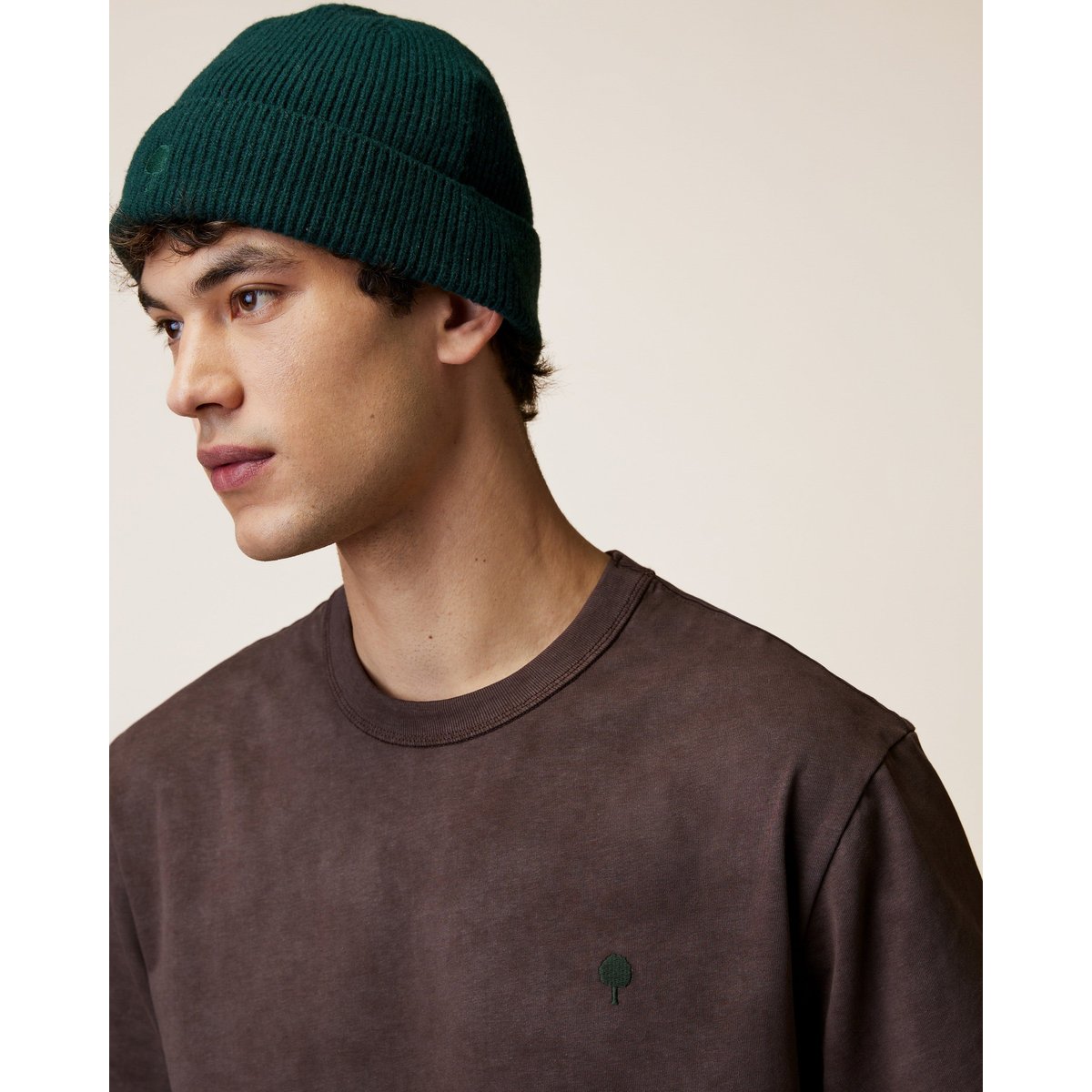 T-shirt en maille marron et taupe, FAGUO