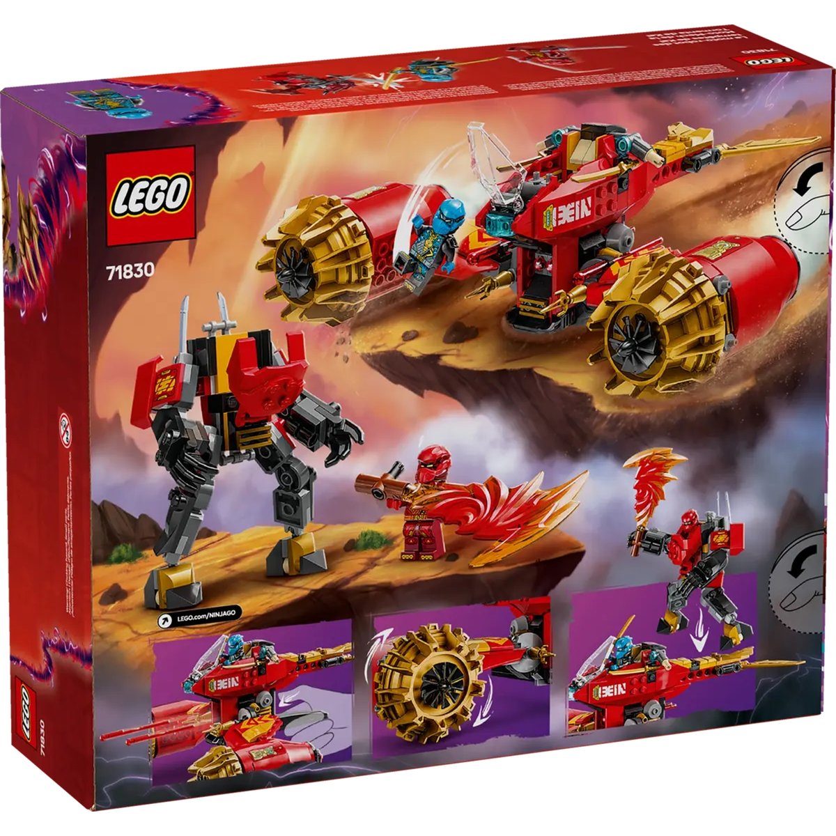 LEGO NINJAGO - La moto tempête du robot de Kai - 71830 multicolore, LEGO