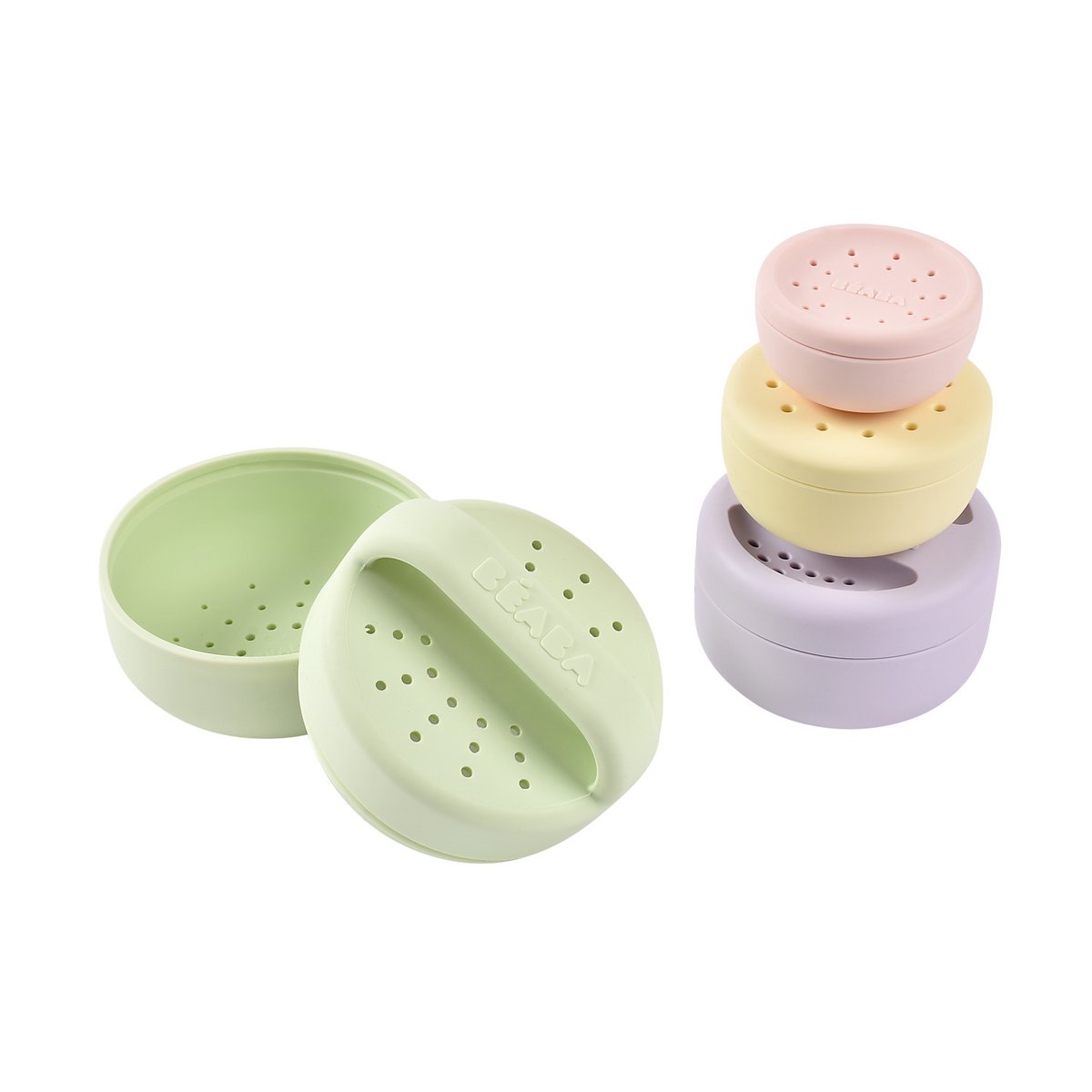 Jouets de bain bébé en silicone menthe, BEABA