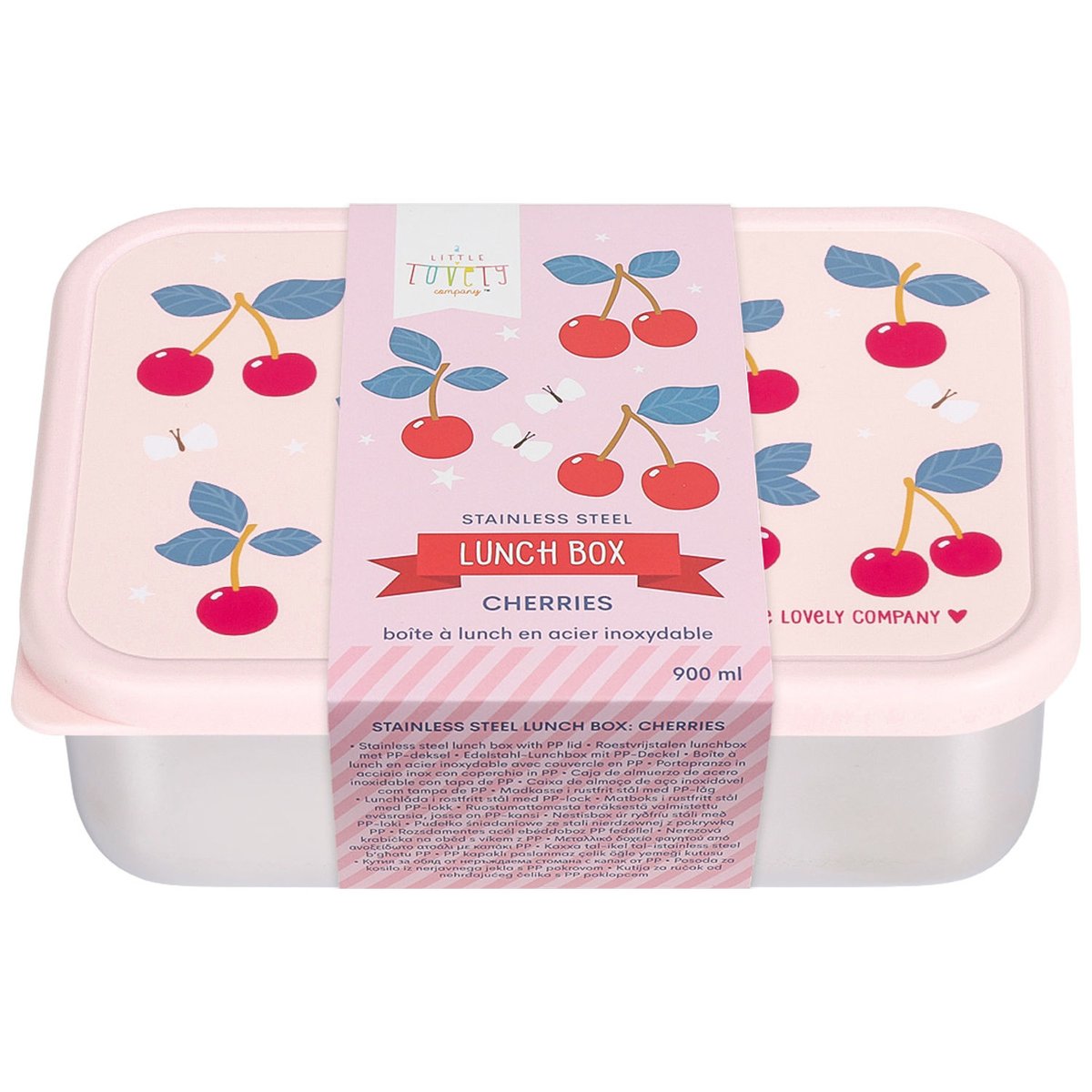 Lunch box en acier inoxydable rose, rouge, jaune, A LITTLE LOVELY COMPANY