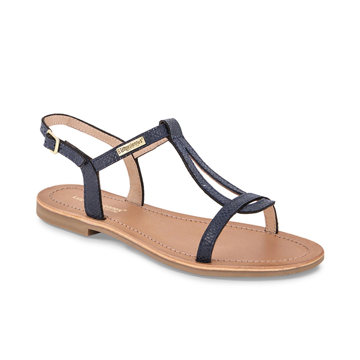 Sandales plates en cuir Hamatgum bleu roi, LES TROPEZIENNES PAR M.BELARBI