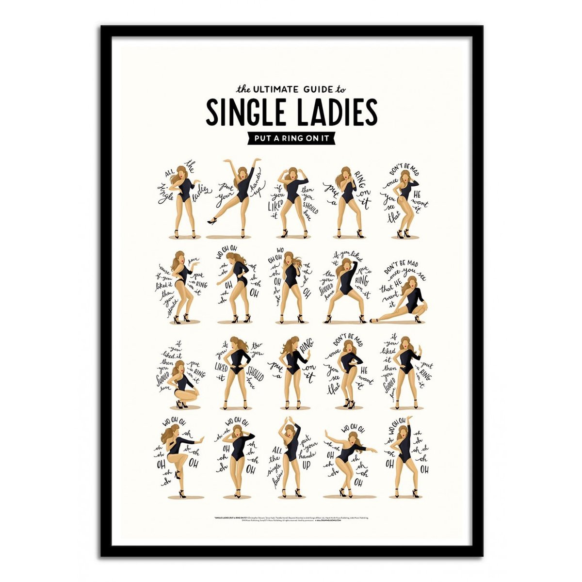 Affiche d'art - single ladies - Nour Tohme affiche d'art, WALL EDITIONS