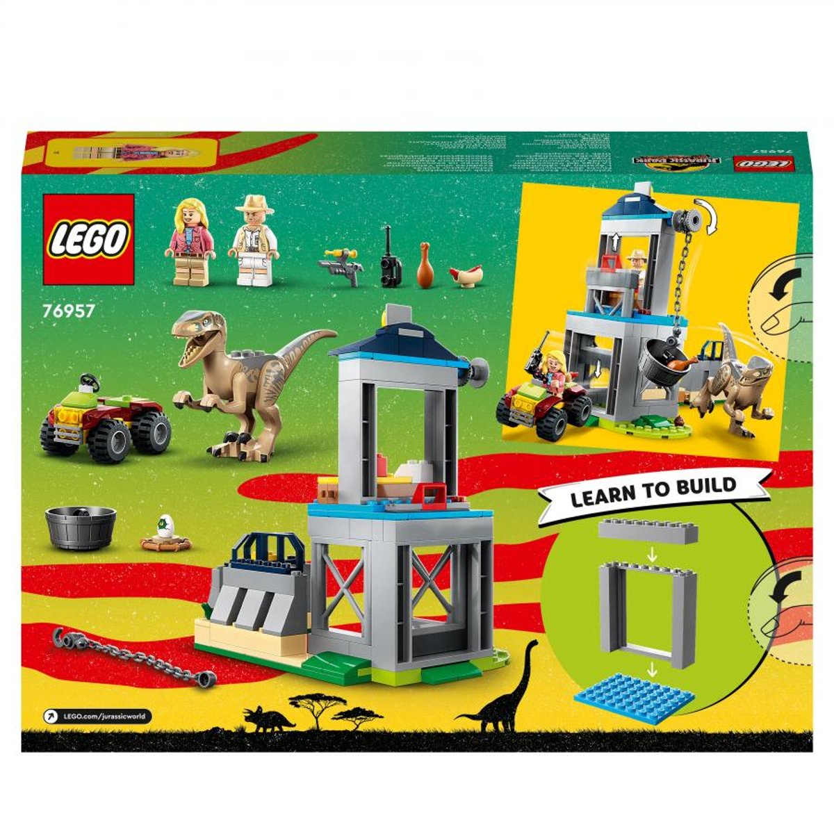 Jurassic Park L'évasion du vélociraptor multicolore, LEGO