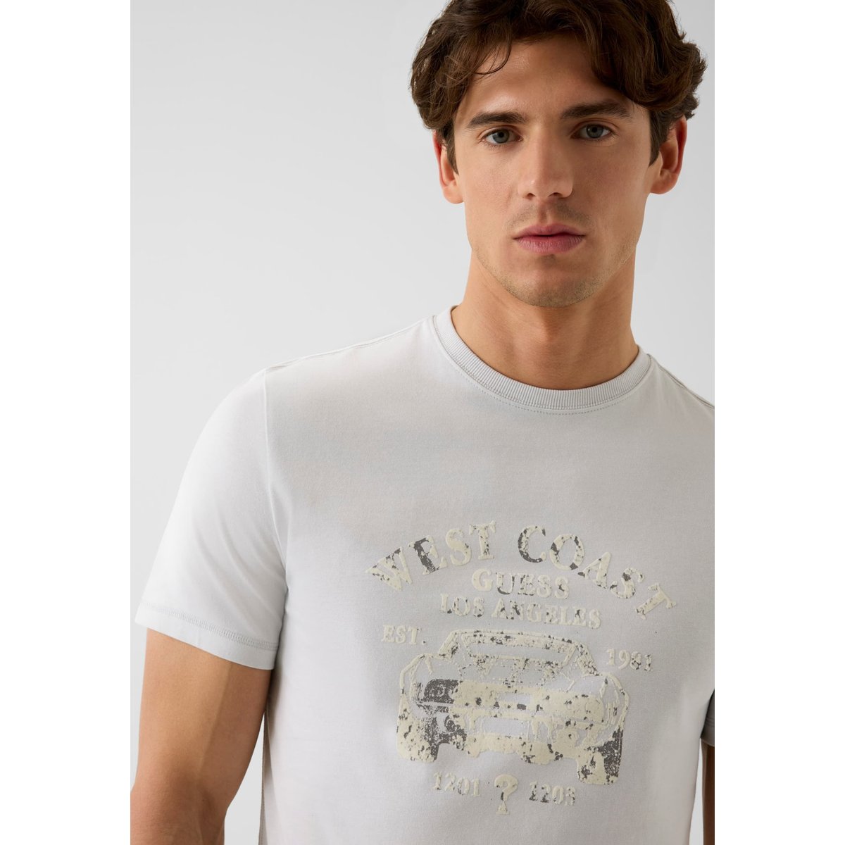 T-Shirt Imprimé gris clair, GUESS