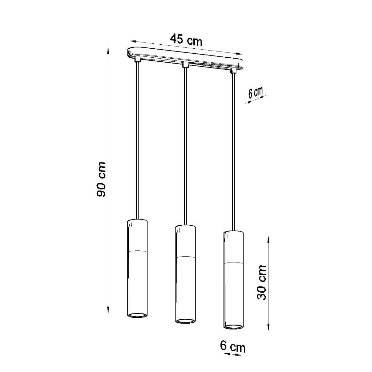 Suspension Acier Bois Naturel/Noir GU10 3 Pablo marron, EDEN