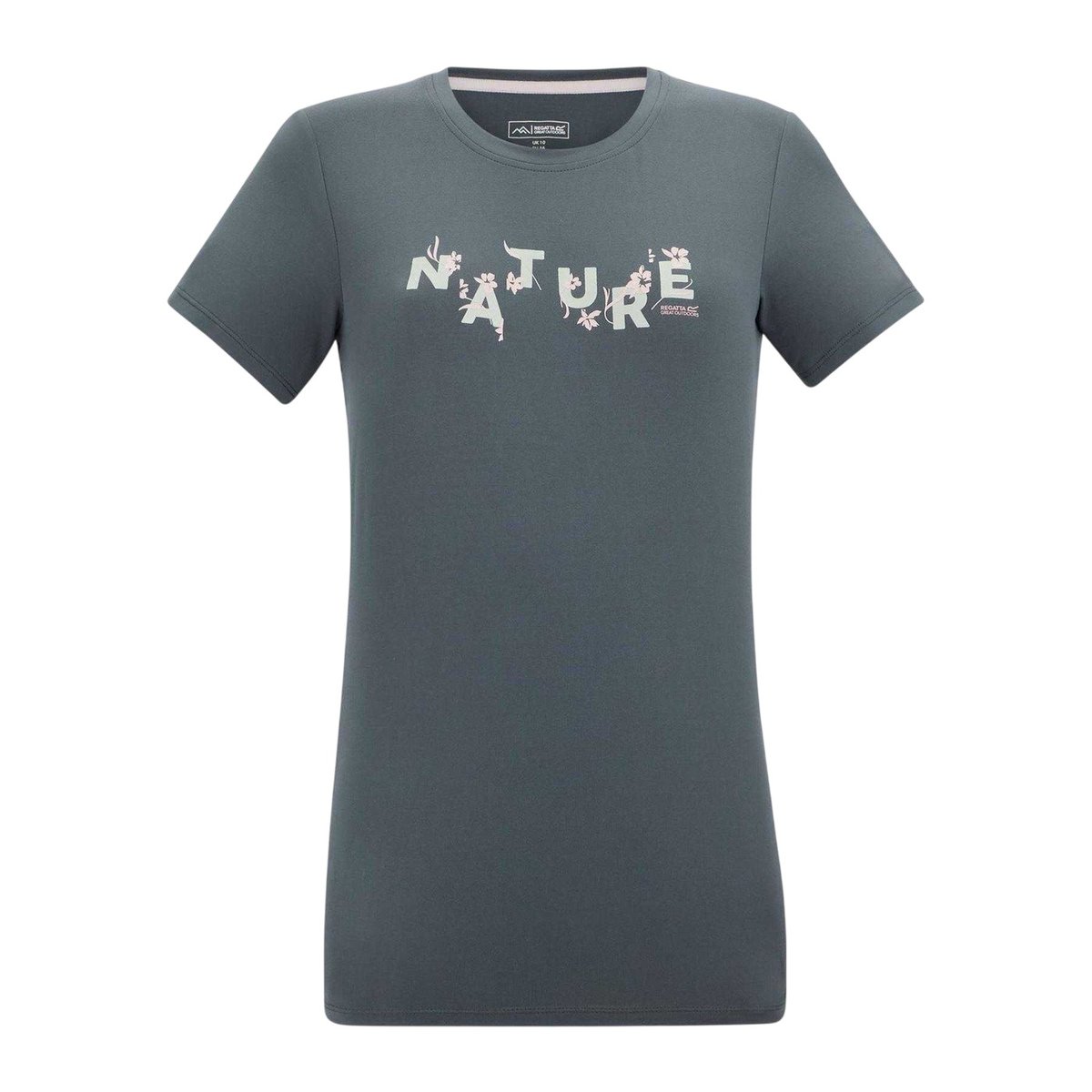T-shirt de marche motif/style imprimé graphique FINGAL gris bleu foncé imprimé graphique, REGATTA