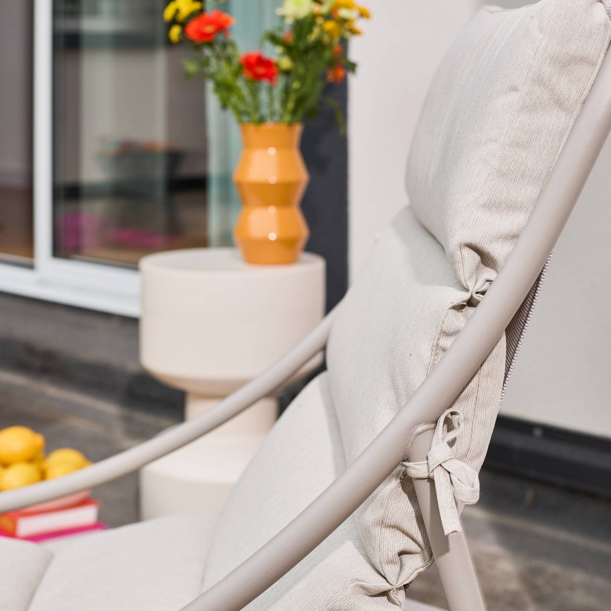 Fauteuil relax acier (lot de 2) EDENA beige, SWEEEK