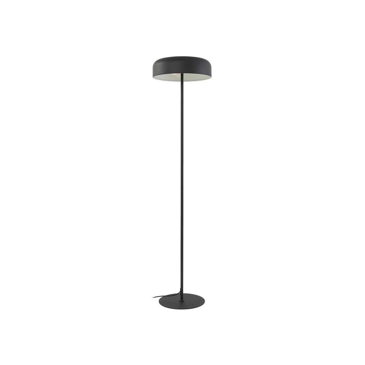 Lampadaire en métal moderne, Edion noir, LINDBY