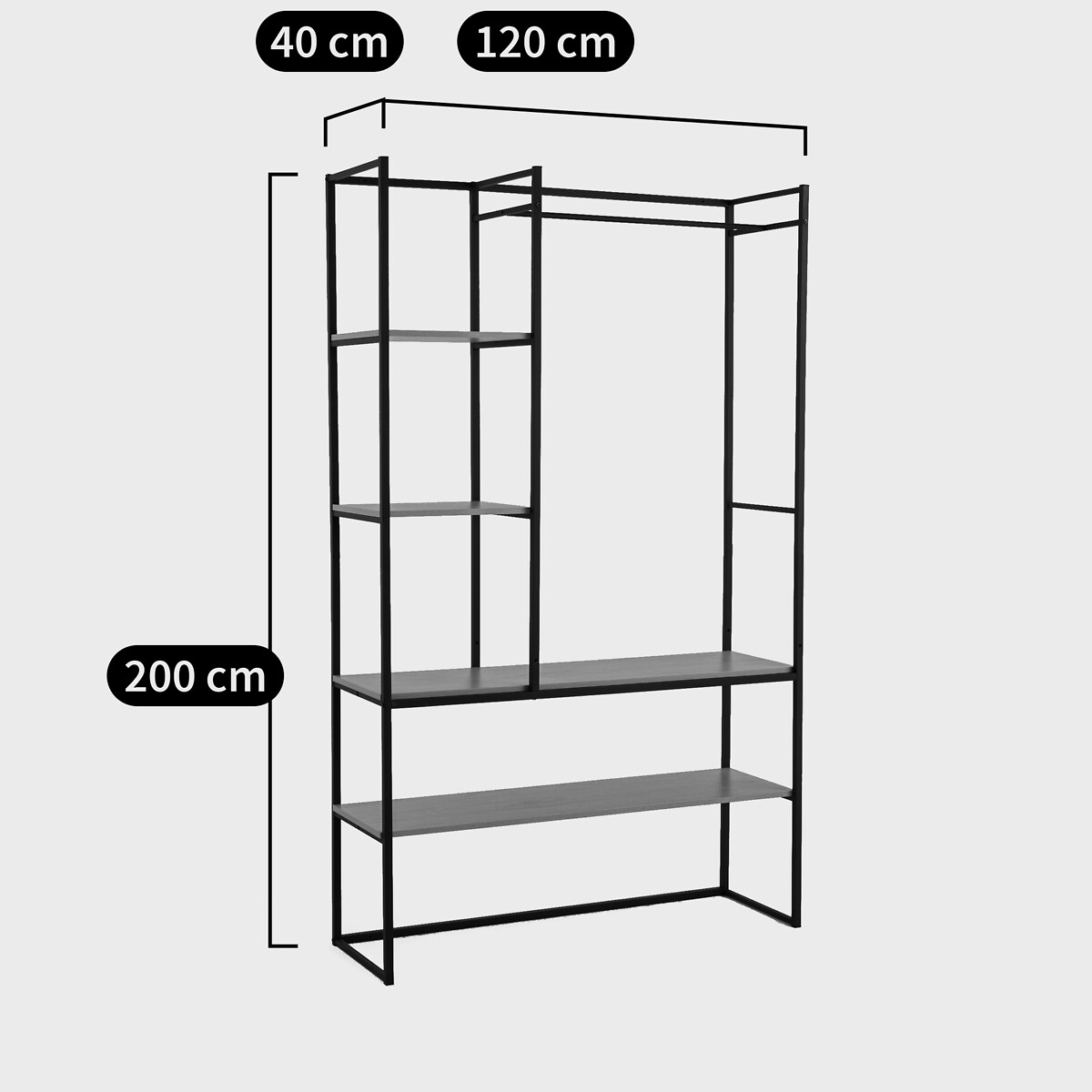 Module de dressing L120 cm, Farla bois/métal, LA REDOUTE INTERIEURS