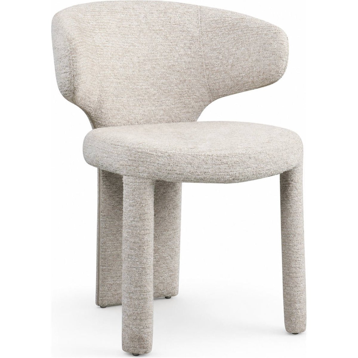 Chaise de repas en tissu texturé naturel linéaire, RECOLLECTION