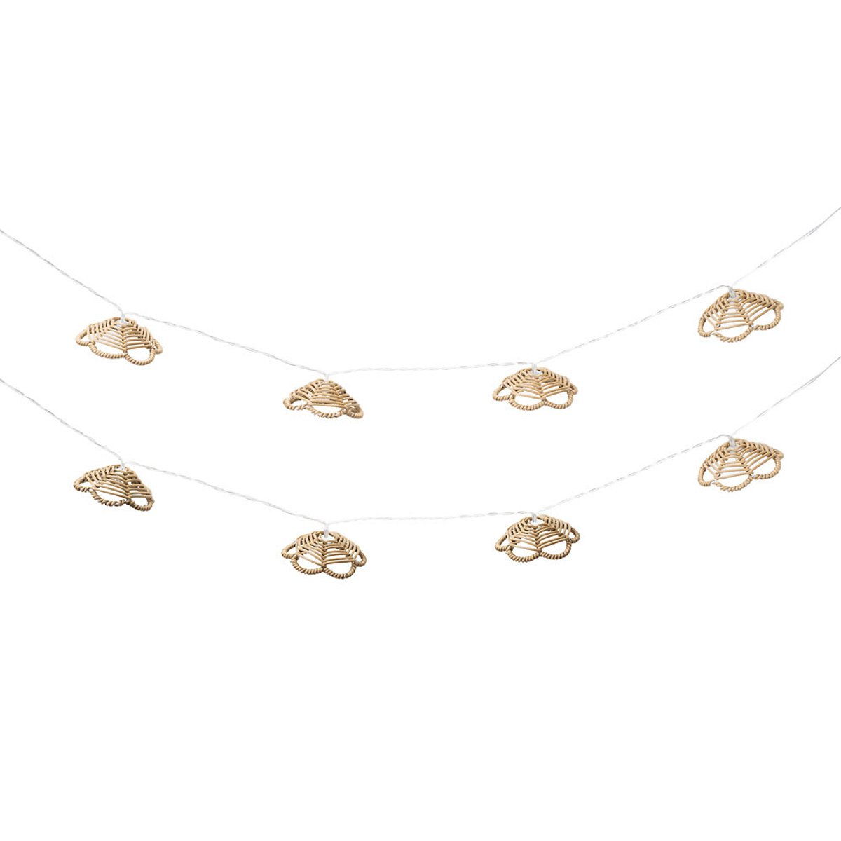 10 x Outdoor Rattan Flower Garden String Lights - Battery Operated brown , SO'HOME