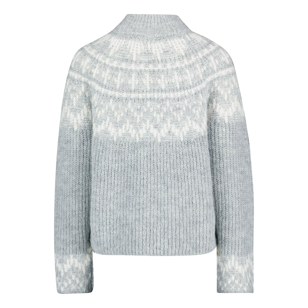 Pull-over en maille à motif jacquard gris/blanc, BETTY & CO