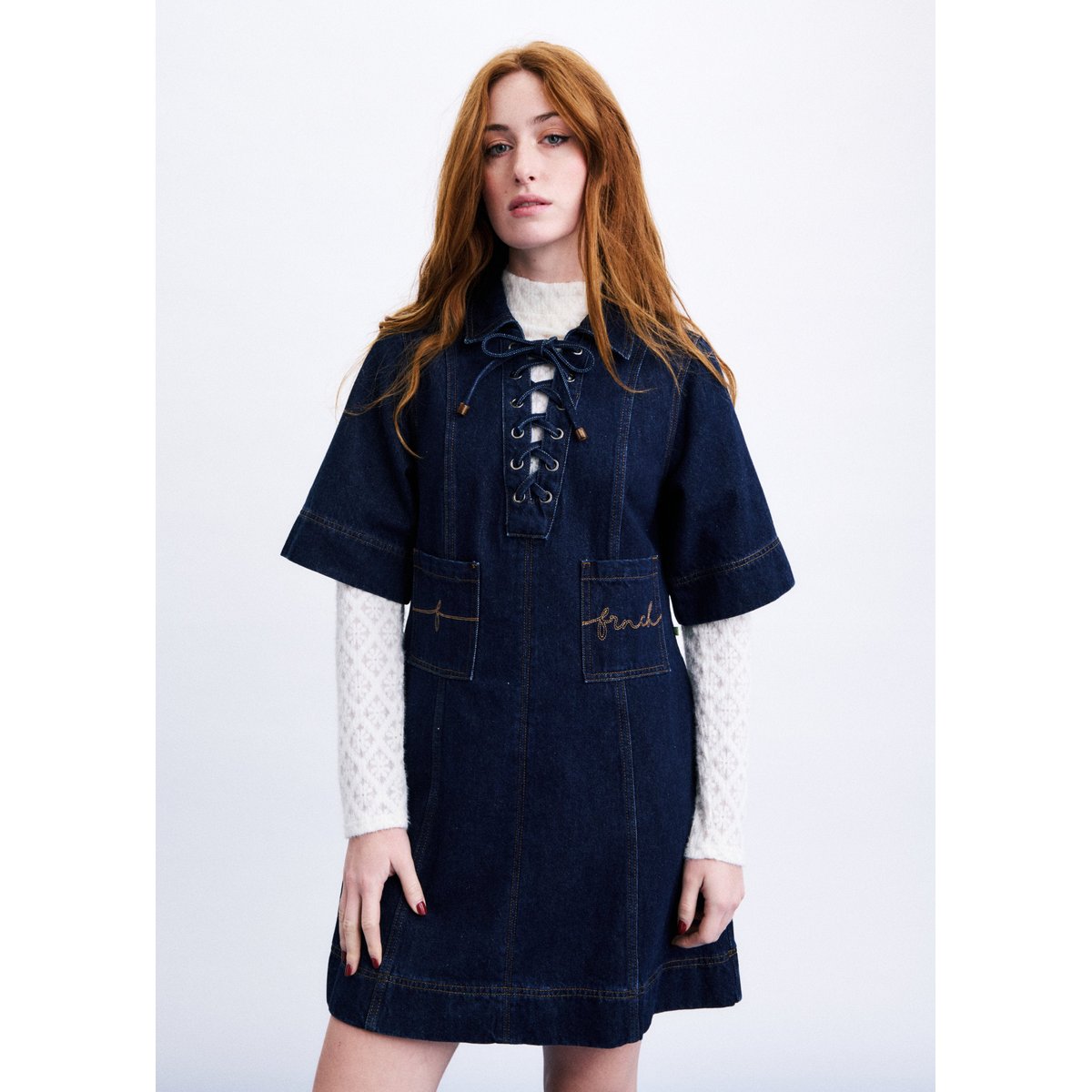 Robe Yeoju en coton YEOJU bleu marine, FRNCH