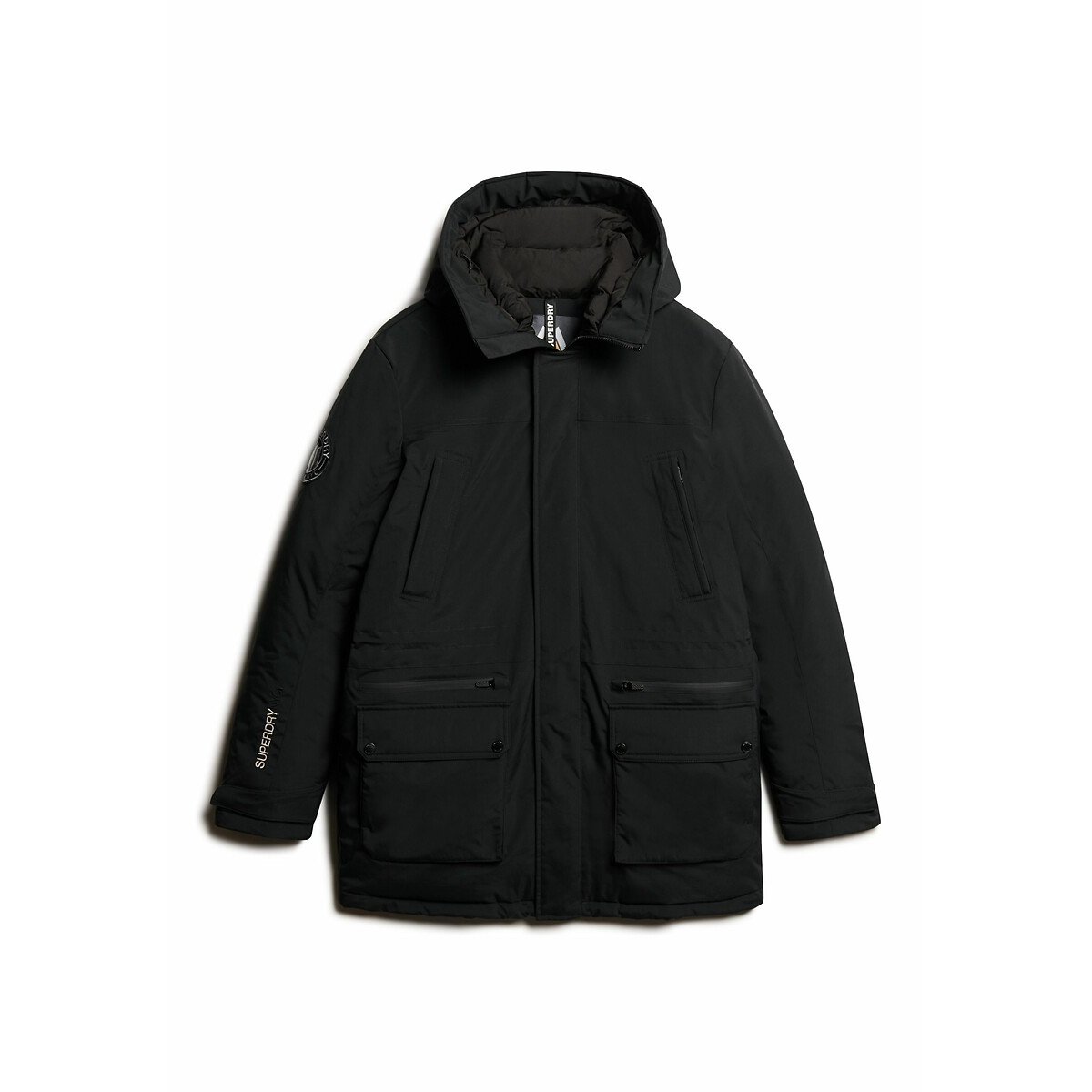Parka chaude à capuche noir, SUPERDRY