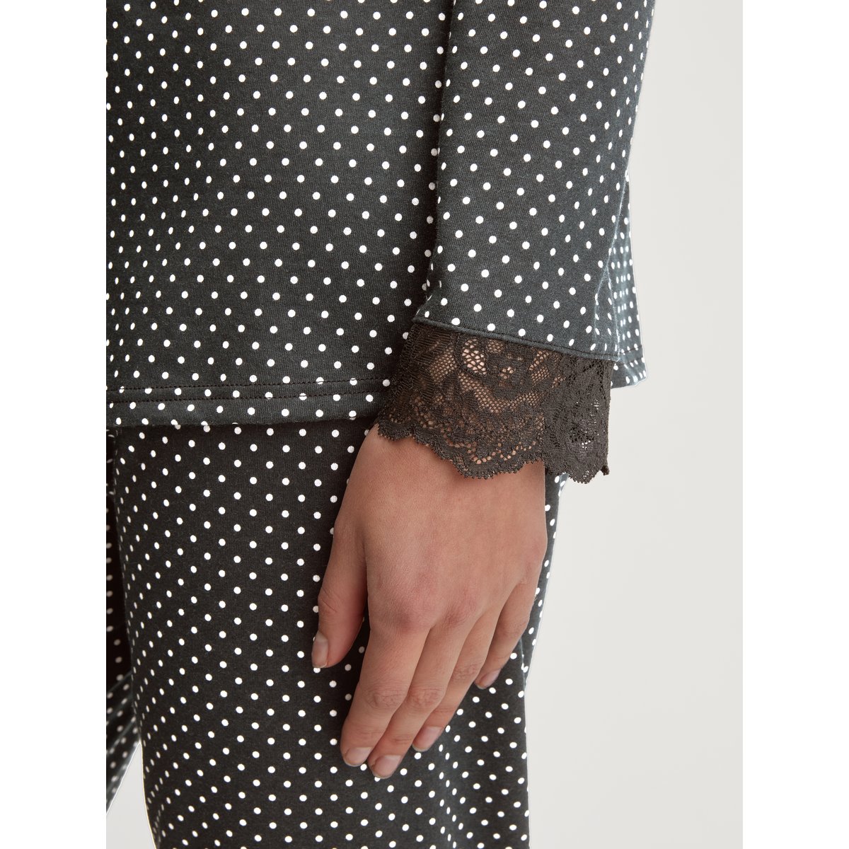 Pyjama, longue manches longues Coton DEEP DREAMS noir, CALIDA