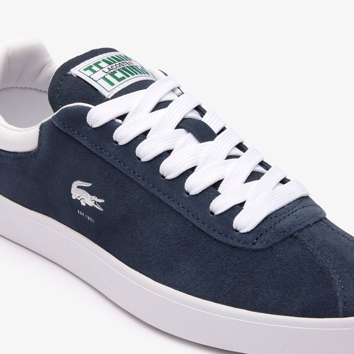 Sneakers Baseshot femme en cuir bleu-092, LACOSTE
