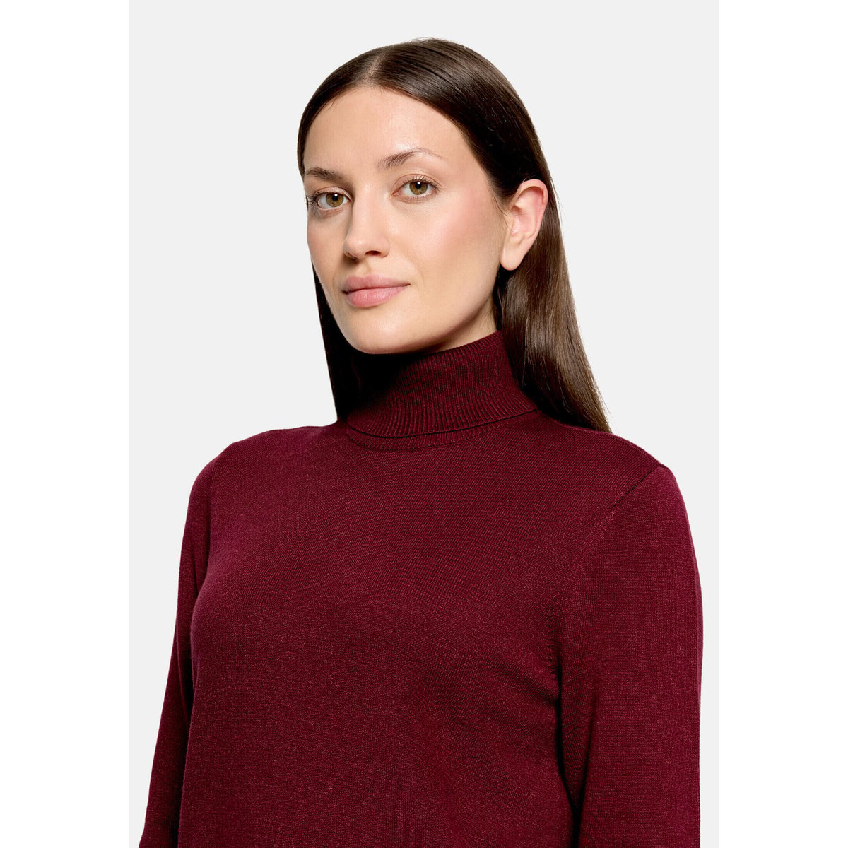 Pull-over à col roulé à manches longues maroon banner, BETTY BARCLAY