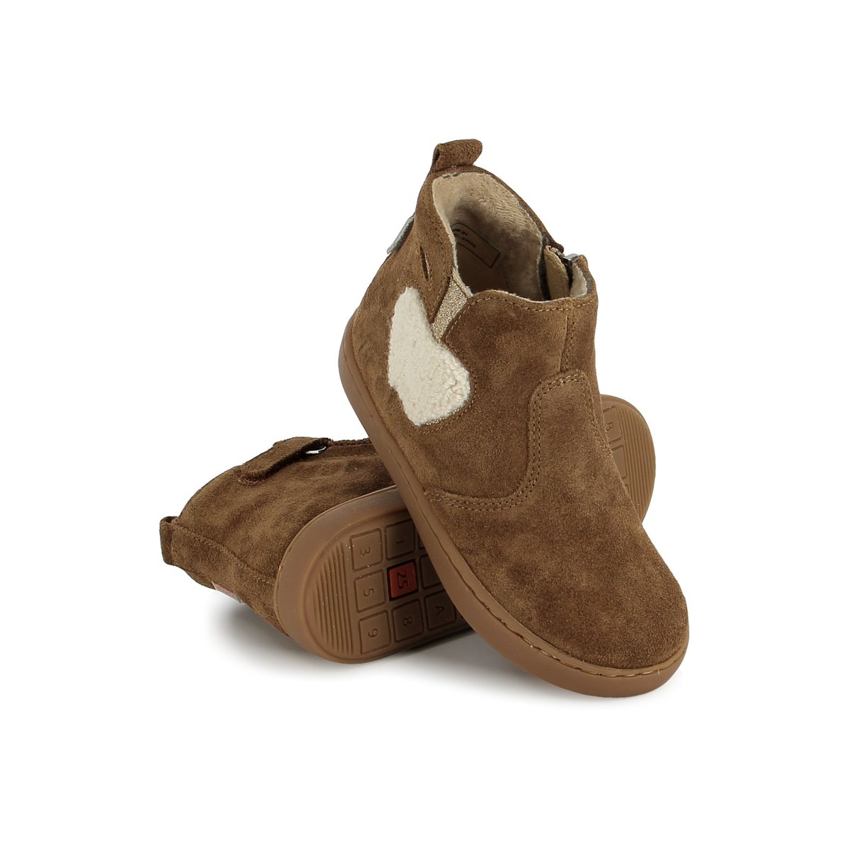 Bottine à Zip PLAY APPLE FUR camel, SHOO POM