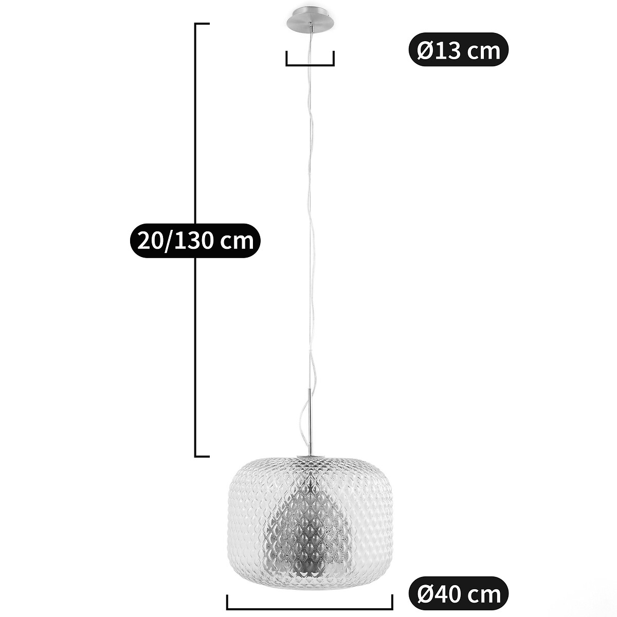 Suspension simple diamètre 40 cm, laiton et verre ciselé, MISTINGUETT laiton, EMMANUEL GALLINA X AM.PM