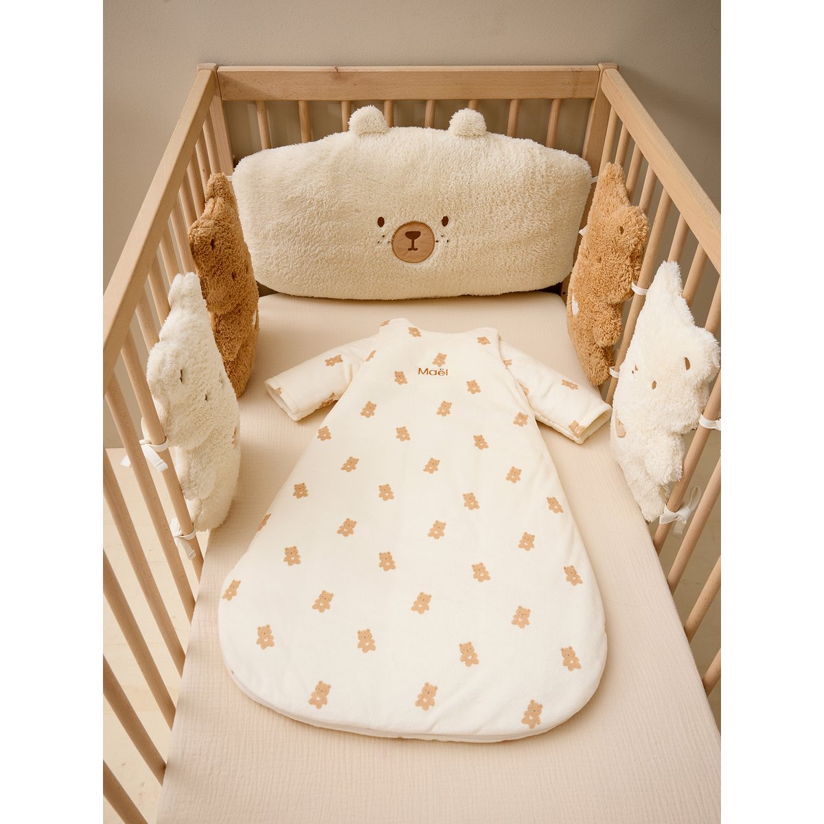 Gigoteuse PETIT OURS manches longues amovibles blanc imprimé, VERTBAUDET