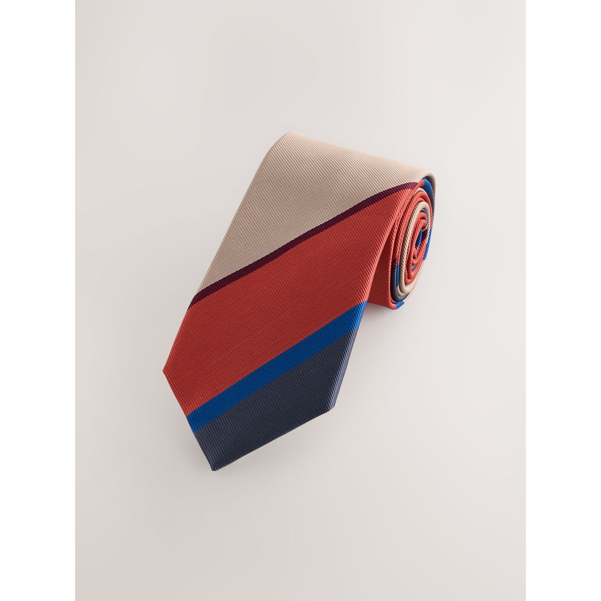 Cravate rayée rouille/bleu, NEXT