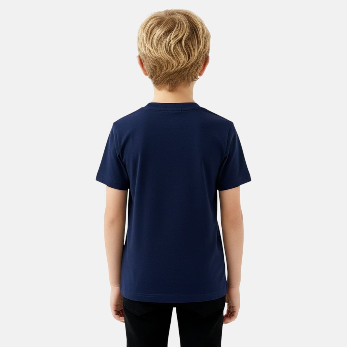 T-shirt manches courtes imprimé, col rond BLOCK PARTY bleu marine, ELLESSE