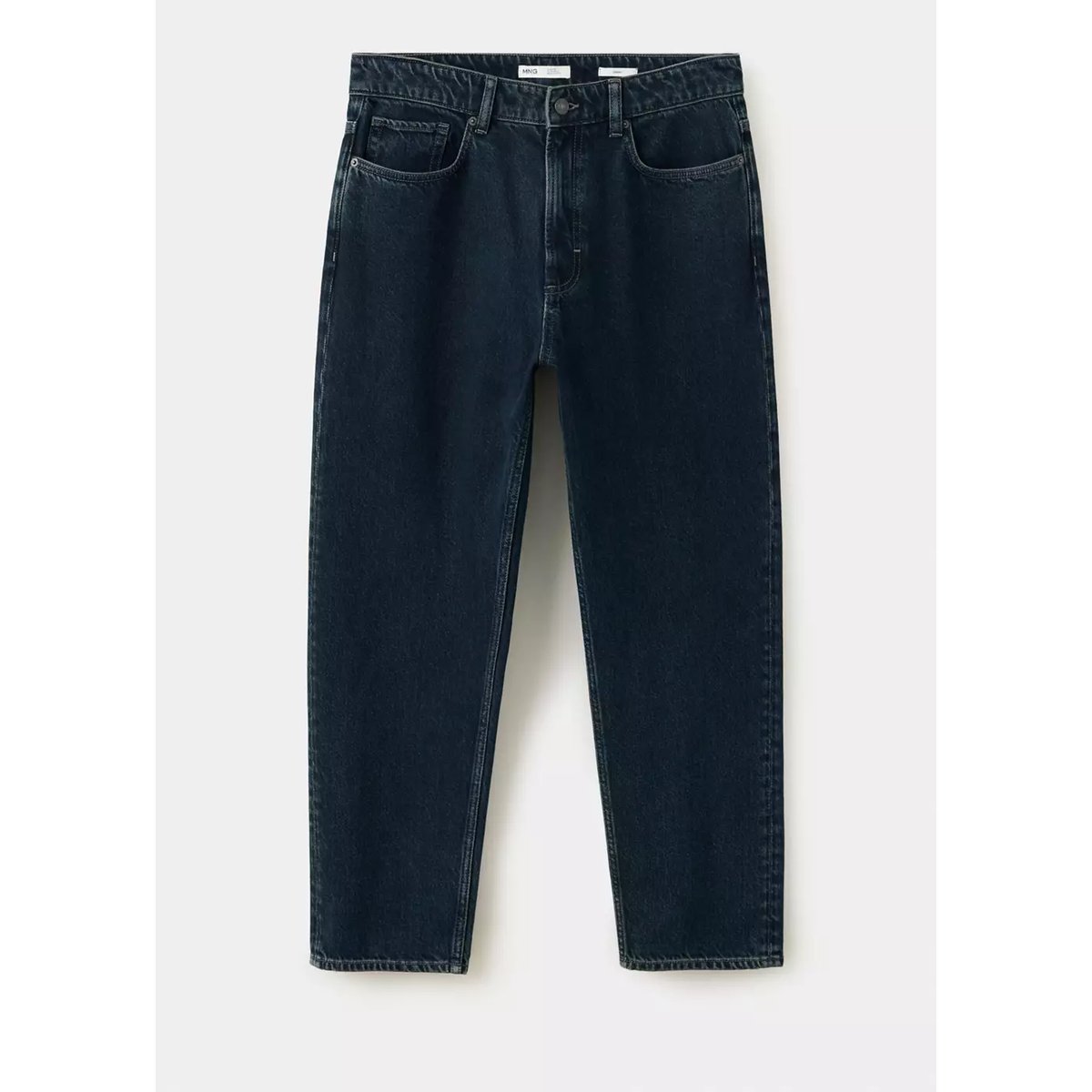 Jean Sammy court coupe carotte bleu foncé intense, MANGO MAN