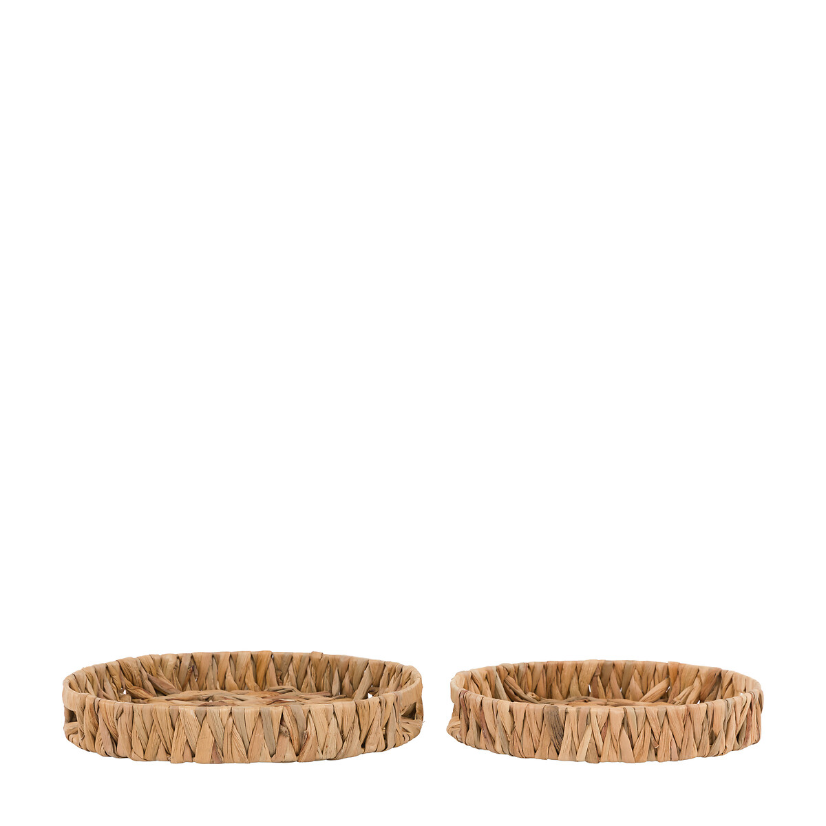 Set of 2 Wye Woven Round Trays in Natural brown , ÉDITÉ