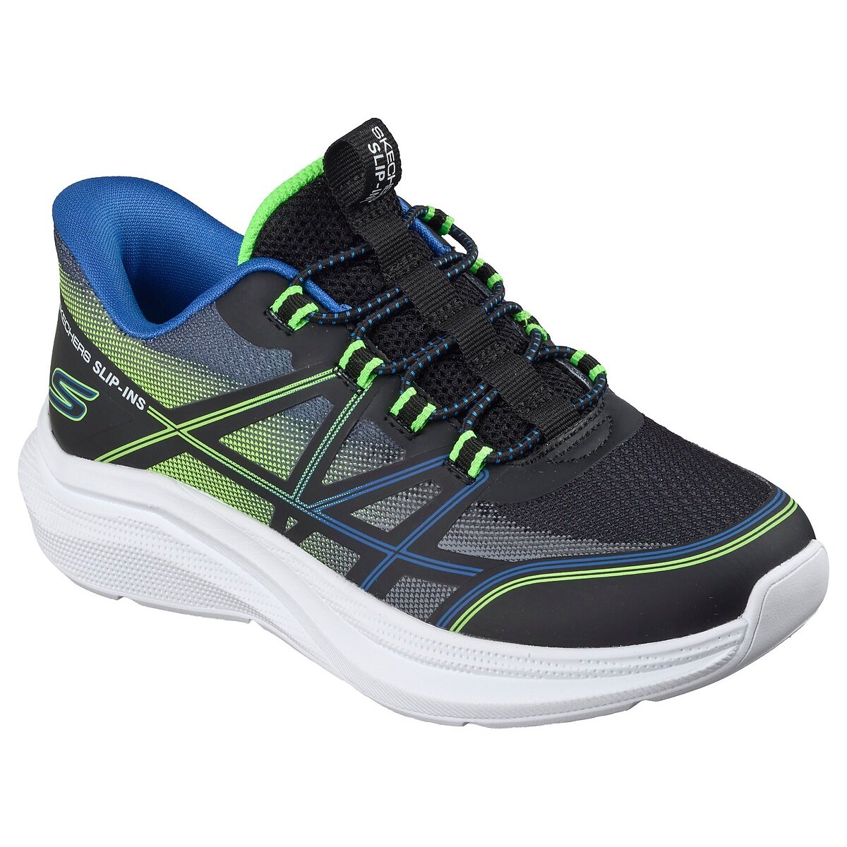 Kids Microspec Velocity Grid-Shift Trainers black, SKECHERS