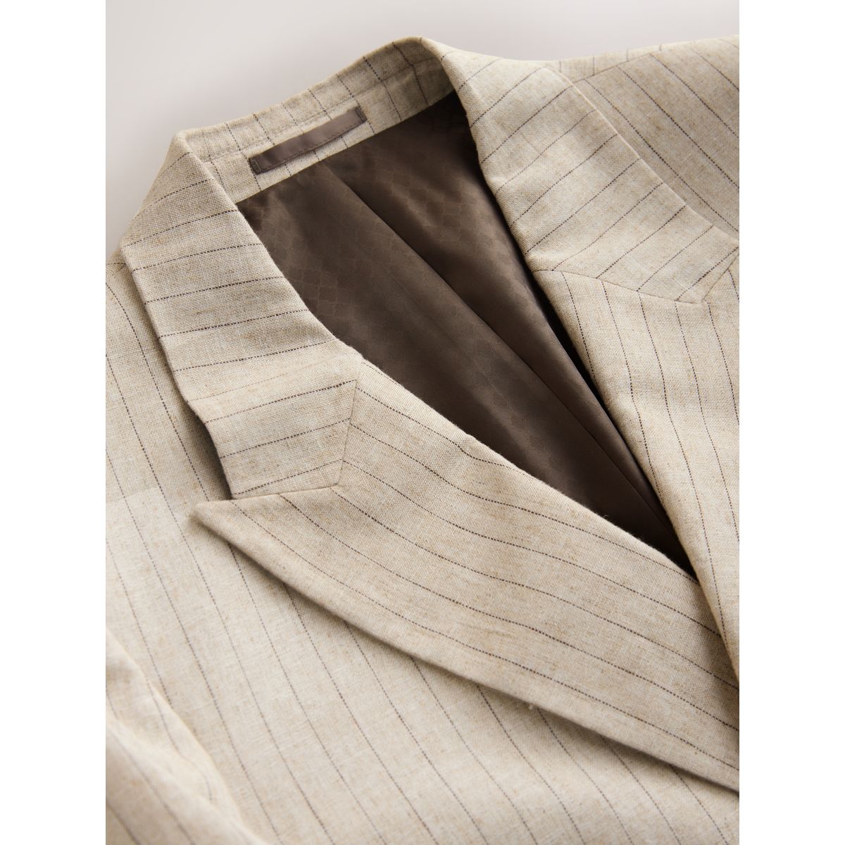 Blazer croisé en lin mélangé rayé n. premium naturel, NEXT