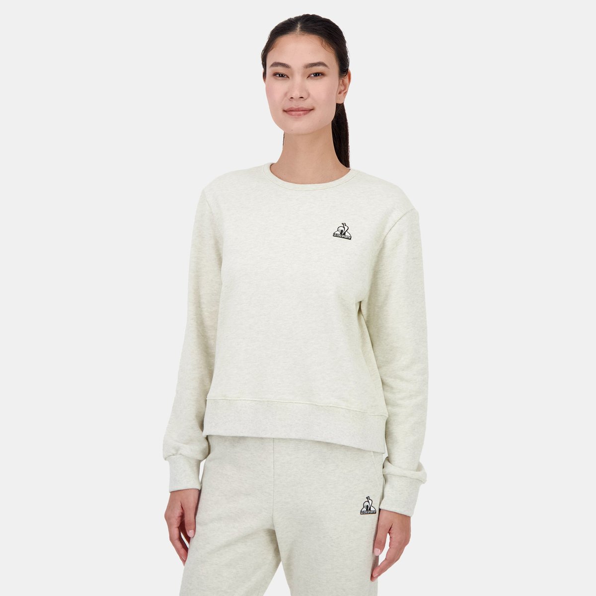 Sweat col rond Contemporain beige, LE COQ SPORTIF