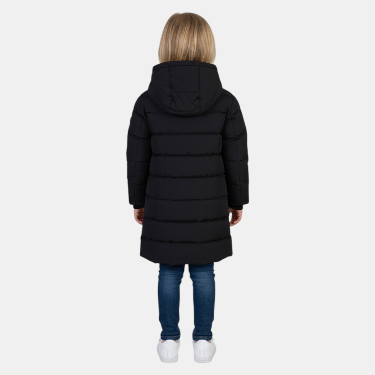 Doudoune longue zippée à capuche COCOON noir, LEE COOPER