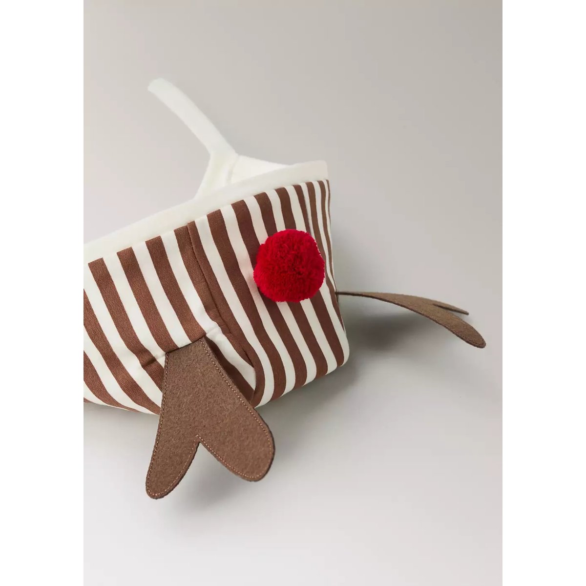 Bonnet en coton à rayures avec renne blanc cassé, MANGO HOME