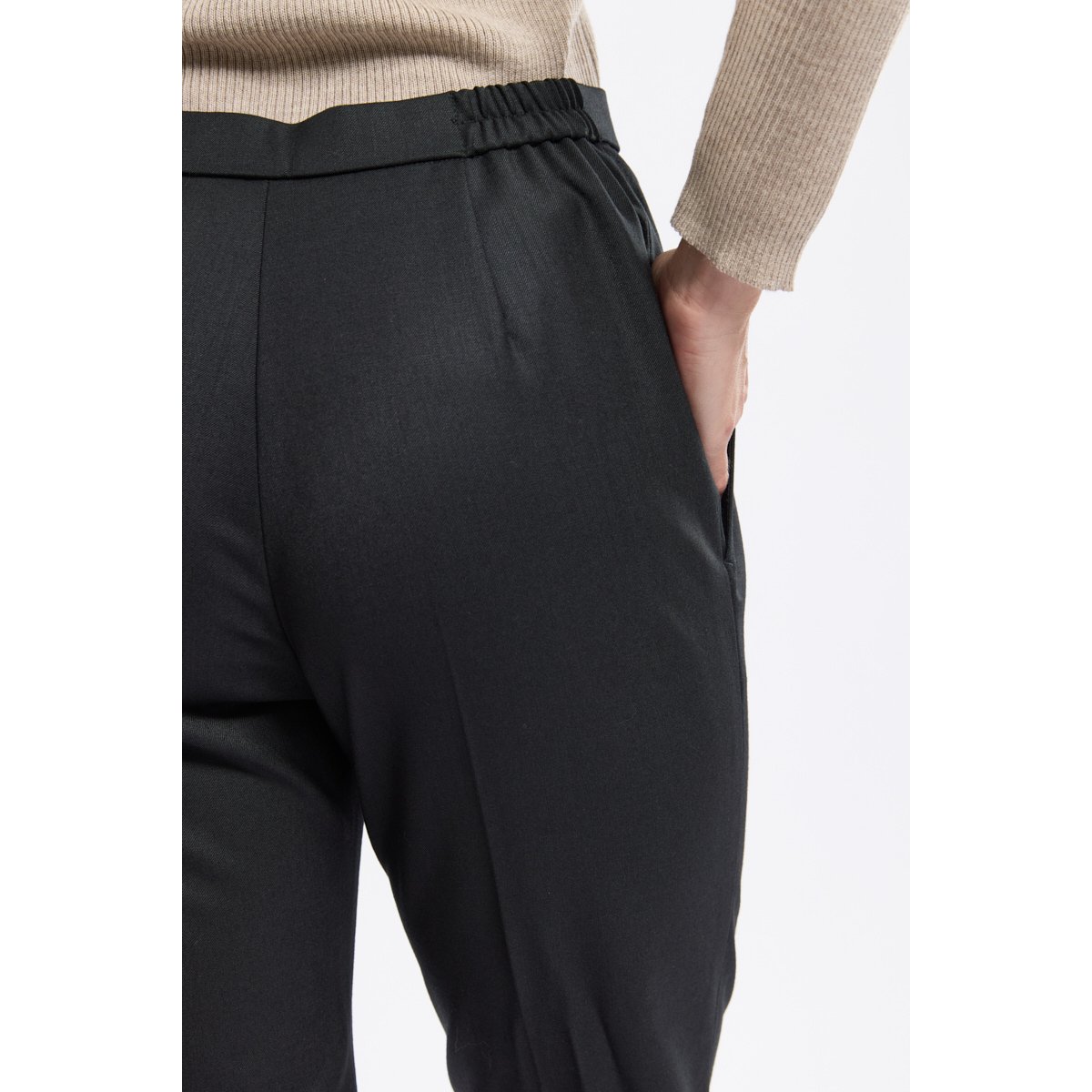 Pantalon coupe droite en laine noir(190), KARTING